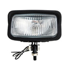 Motorcycle LED Square Headlight With Visor Bottom Mount - Chrome Headlamp Universal Fit Harley Chopper Suzuki Kawasaki