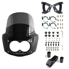 Motorcycle Fairing with 11" Smoke Motorcycle Windshield for Harley Dyna Fat Bob FXDF 2008-2017