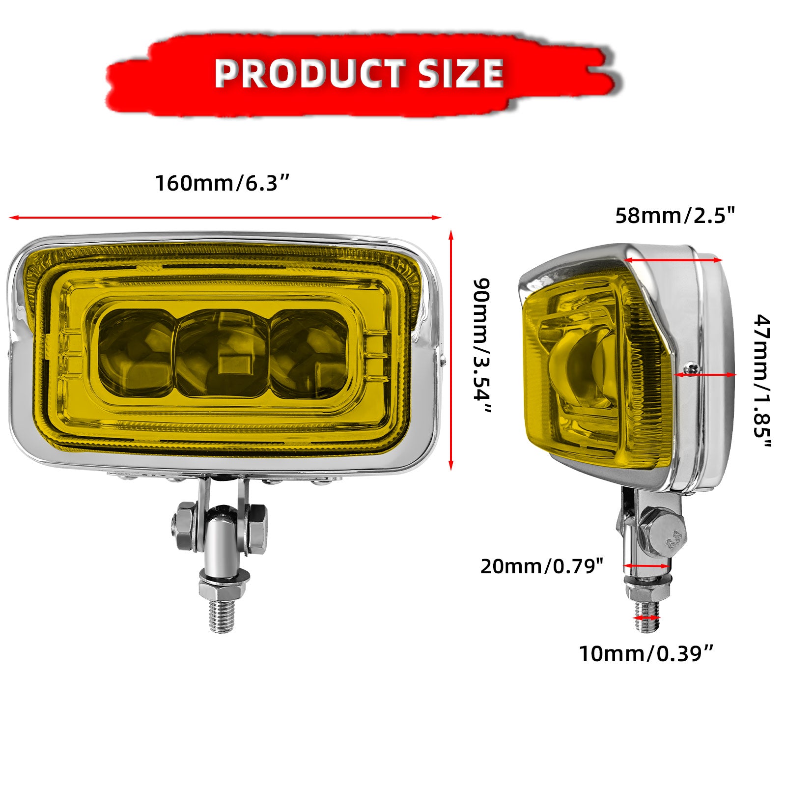 Motorcycle LED Square Headlight