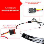 Black Windshield Trim Batwing Fairing Led Lights with LED Running Light & Amber Turn Signal for Harley 2014-2023 Touring Electra Glide Street Glide Ultra Limited