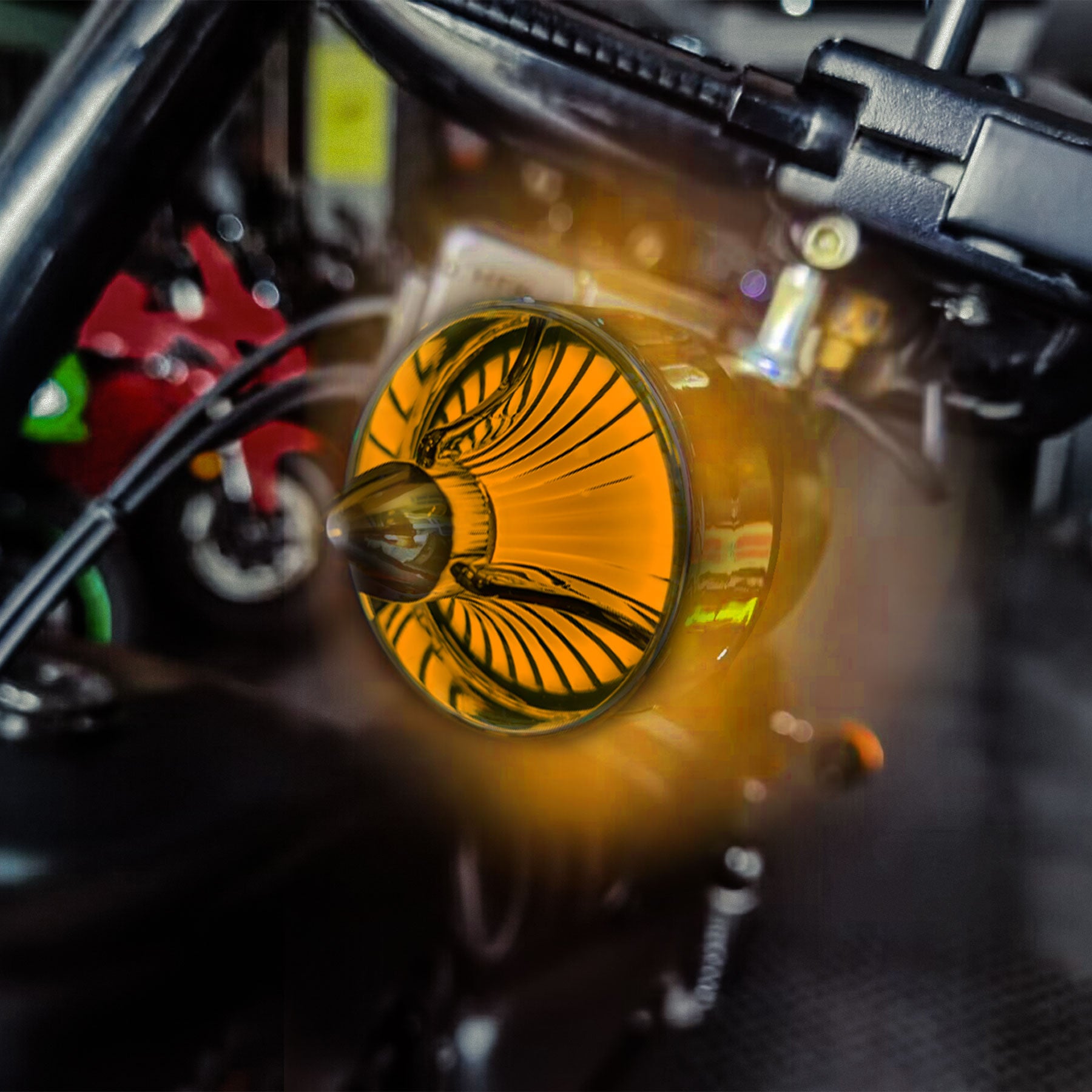 Classic Tri Bar 2" Clip-In Turn Signal Lens With LED & 1156 Plug For Harley