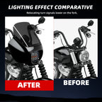 9" Windshield Front Quarter Fairing With 5.75" LED Headlight A Set For Harley Dyna Super Glide FXDC Low Rider Street Bob FXDB