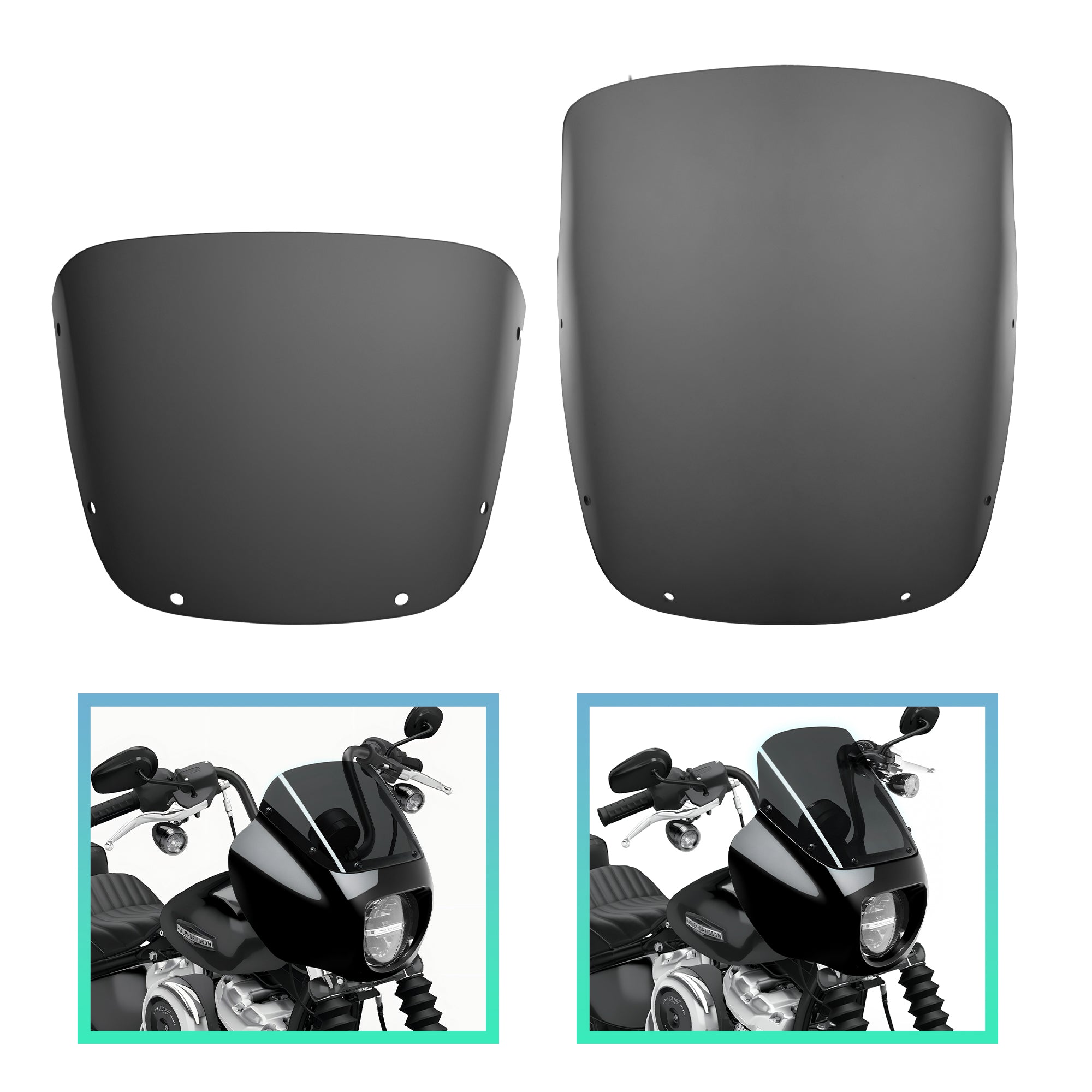 Front Quarter Fairing Windscreen 13" Only Windshield For Harley Softail Street Bob 114 FXBBS 2021-2024 Standard FXST 2018+