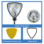 Motorcycle LED Headlight CustomTriangle Front Spotlight Vintage Head-Lamp