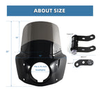 Motorcycle 5.75" Headlight Fairing with 13" Smoke Windshield Windscreen 48-58mm Mounting Kit Headlight Extension Block For Harley Low Rider S FXLRS 2020 2021 2022 2023