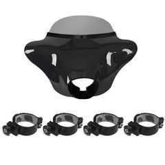 Batwing Fairing Smoke/Clear Windshield Chrome/Black Trim With Dyna Brackets For Harley Dyna Glide FXDC 2006-14 FXD Street Bob FXBB Low Rider S FXDLS