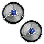 3 1/4" Blue Dot Turn Signal Light Lens Cover for Harley Touring Road Glide Road King Electra Glide Heritage Softail Fatboy Springer 2PCS Tail Light Caps Screw-in Chromed ABS Bezel