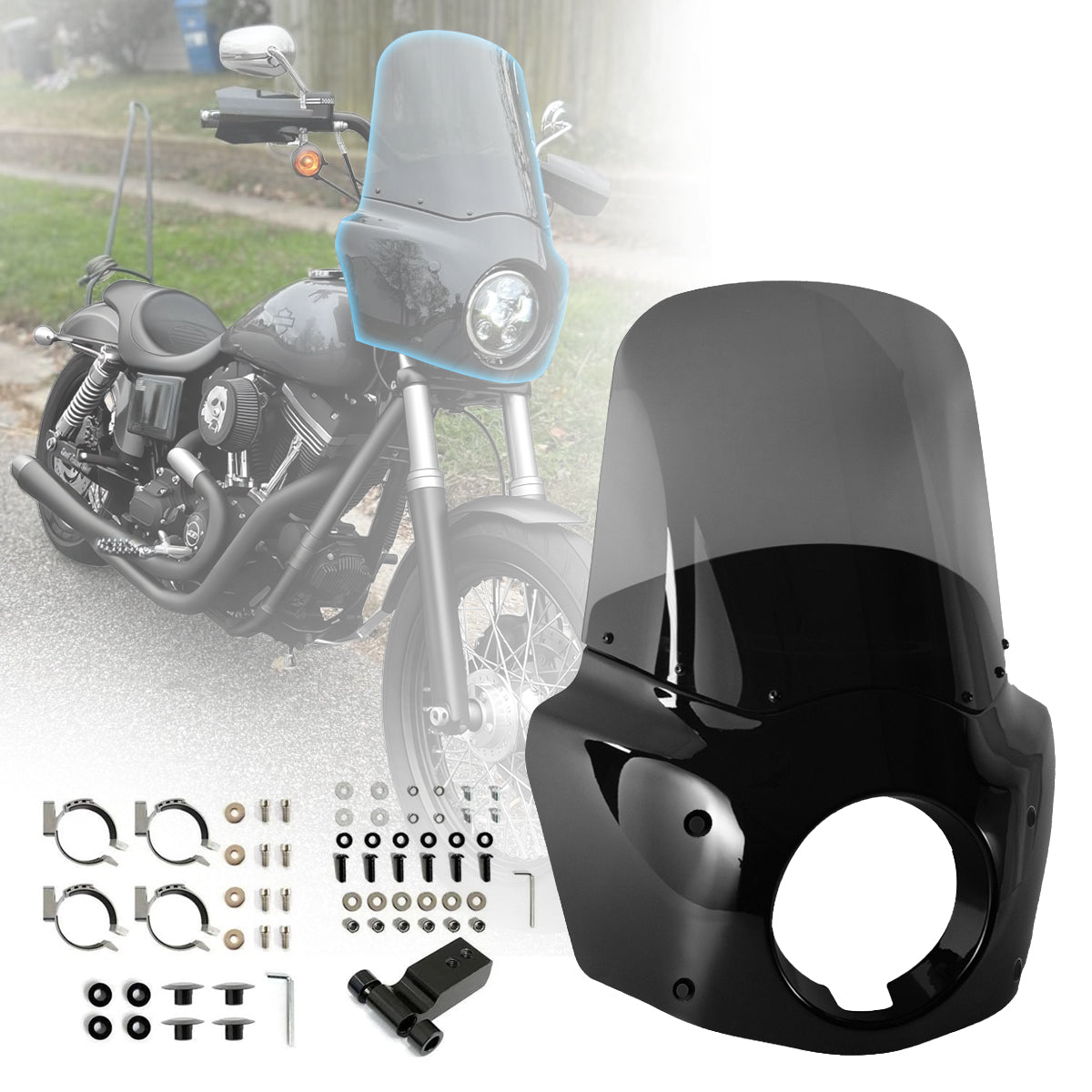 11/15 inch Motorcycle Front Fairing Road Warrior Fairing For Harley Softail Street Bob FXBB 2018-24 Standard Softail FXST 2018-2021 Secondary image