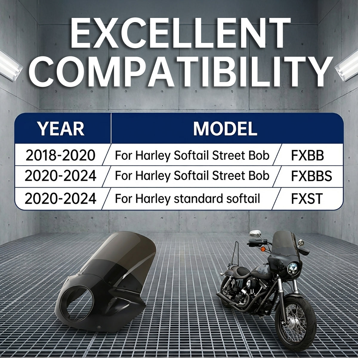 11/15 inch Motorcycle Front Fairing Road Warrior Fairing For Harley Softail Street Bob FXBB 2018-24 Standard Softail FXST 2018-2021