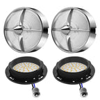 Retro Turbine 3 1/4" Screw-In Turn Signal Lens With LED & 1156 Plug For Harley Heritage Road King Electra Glide