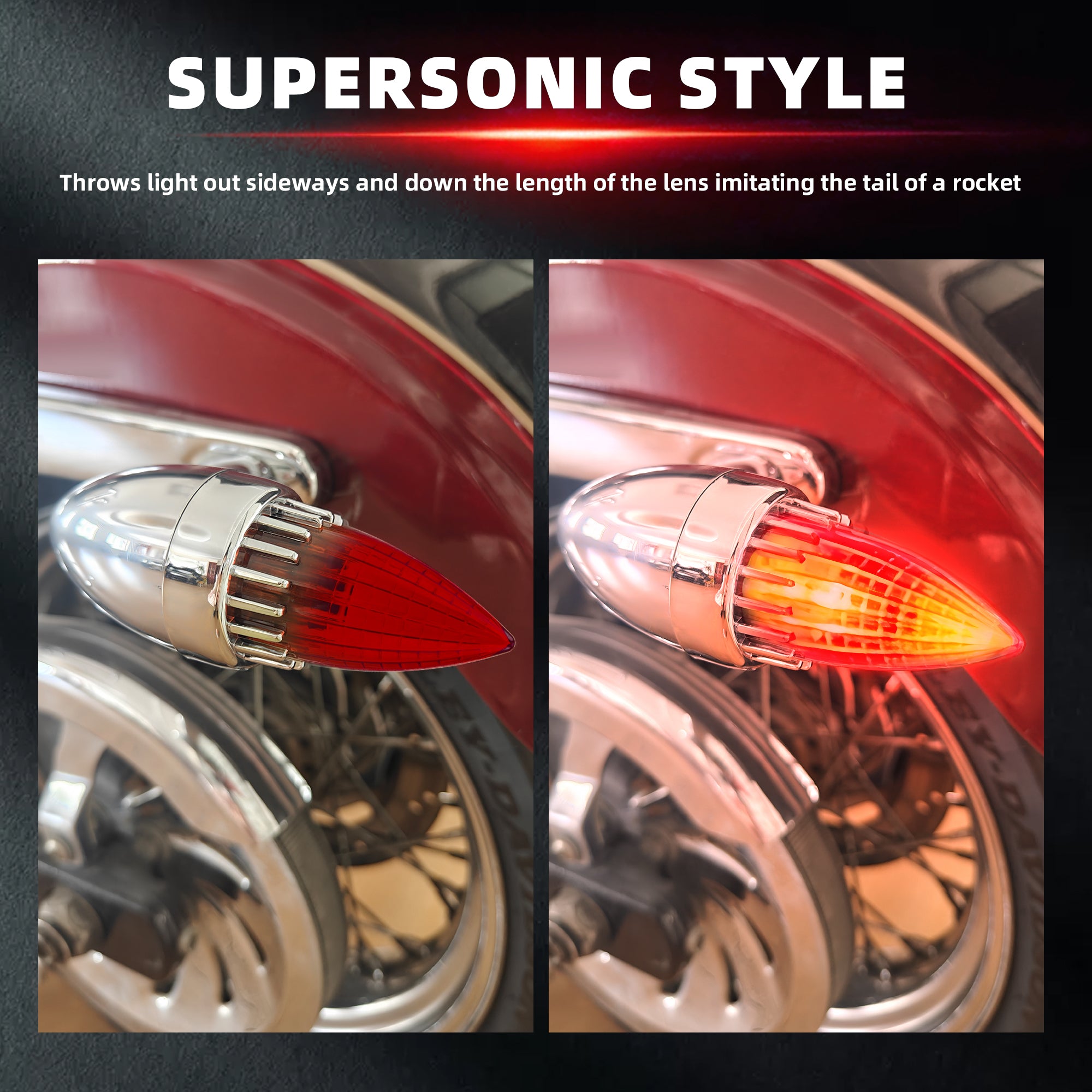 Motorcycle 2“ Turn Signal Clip-on 2 Pack Bullet Rear Tail Light Lens Covers for Harley Softail Street Road Glide Fat boy Sportster Dyna Deluxe