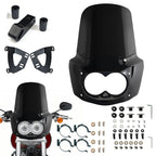 Fat Bob Windshield 15" Windscreen Dyna Fat Bob Motorcycle Double Lamp Fairing Only For Harley Dyna Fat Bob FXDF 2008-2017