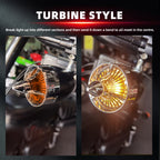 2" Turn Signal Light Turbine Replacement Red Lenses Covers for Softail Street Road Glide Fat boy Sportster Dyna Deluxe Bikes Snap On repl. OEM# 68973-00 Chrome Bezel