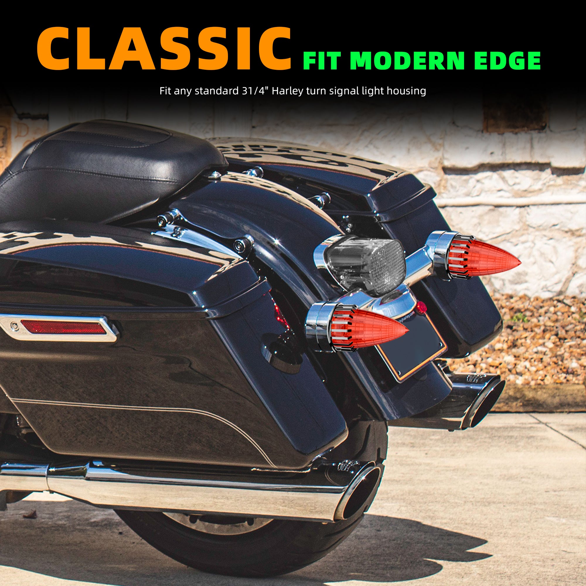 Retro Bullet 3 1/4" Screw-in Turn Signal Lens For Harley Heritage Road King Electra Glide