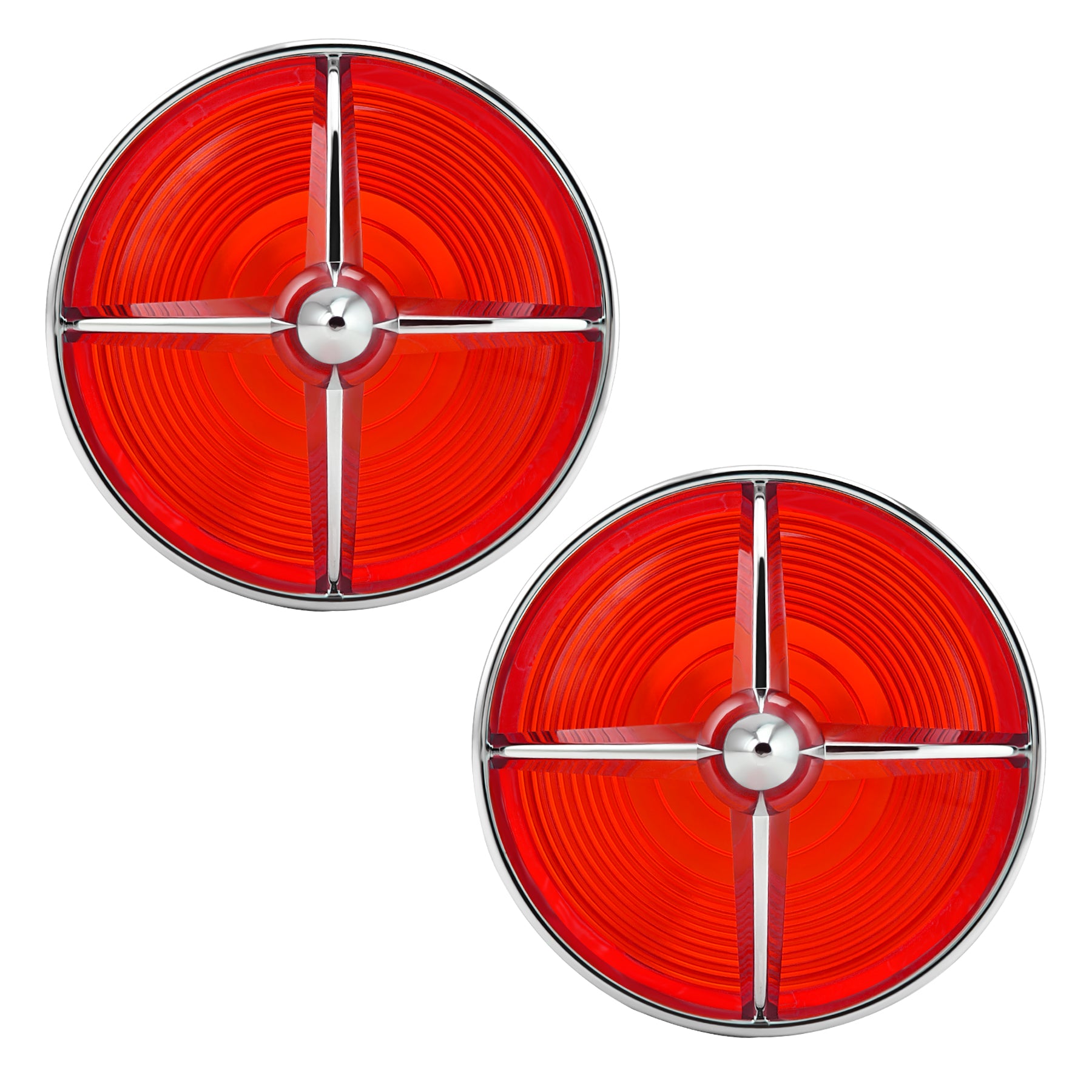 Retro Turbine 3 1/4" Screw-In Turn Signal Lens With LED & 1156 Plug For Harley Heritage Road King Electra Glide