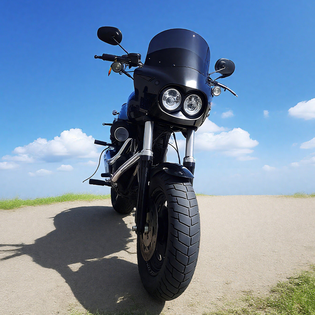 Motorcycle Fairing with 11" Smoke Motorcycle Windshield for Harley Dyna Fat Bob FXDF 2008-2017