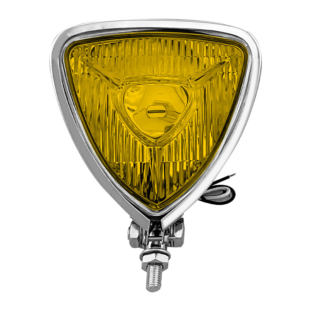 Motorcycle LED Headlight CustomTriangle Front Spotlight Vintage Head-Lamp