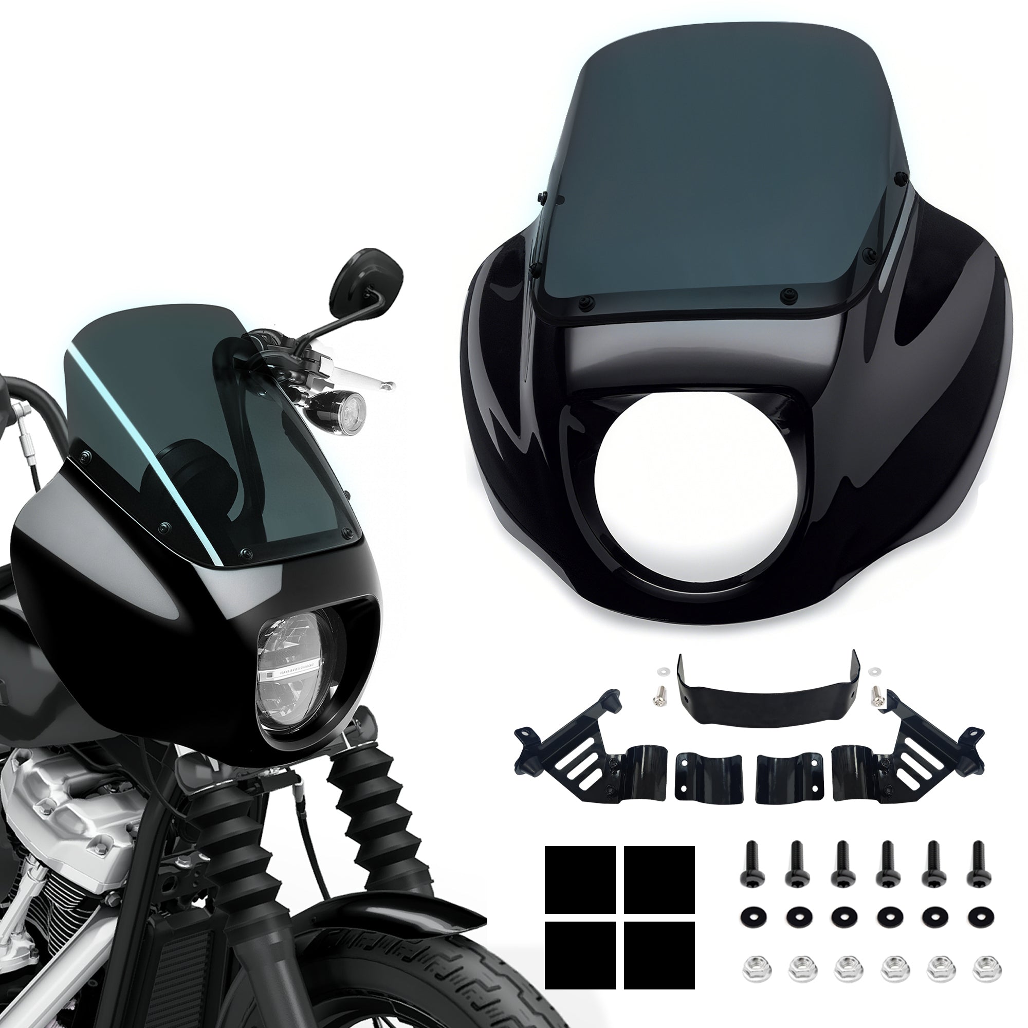 Front Quarter Fairing Low Rider S 9" Windshield Mounting Bracket Kit For Harley Softail Street Bob Low Rider S FXLRS Standard FXST 2018+
