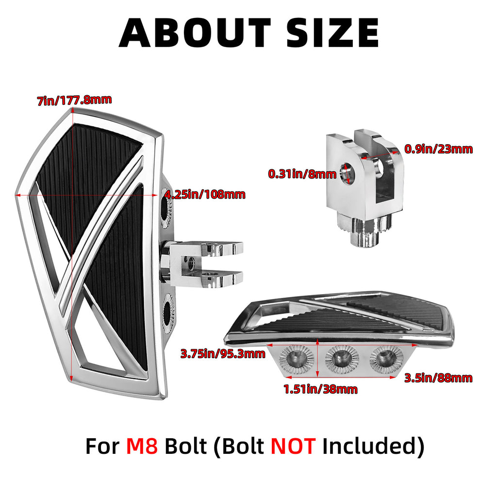 Motorcycle Mini Floorboards Front Rider Foot Pegs Pedals Rests Highway Footpegs for Harley 2018-2024 Softail Slim Fat Boy Street Bob Fat Bob Low Rider S Breakout Heritage Classic