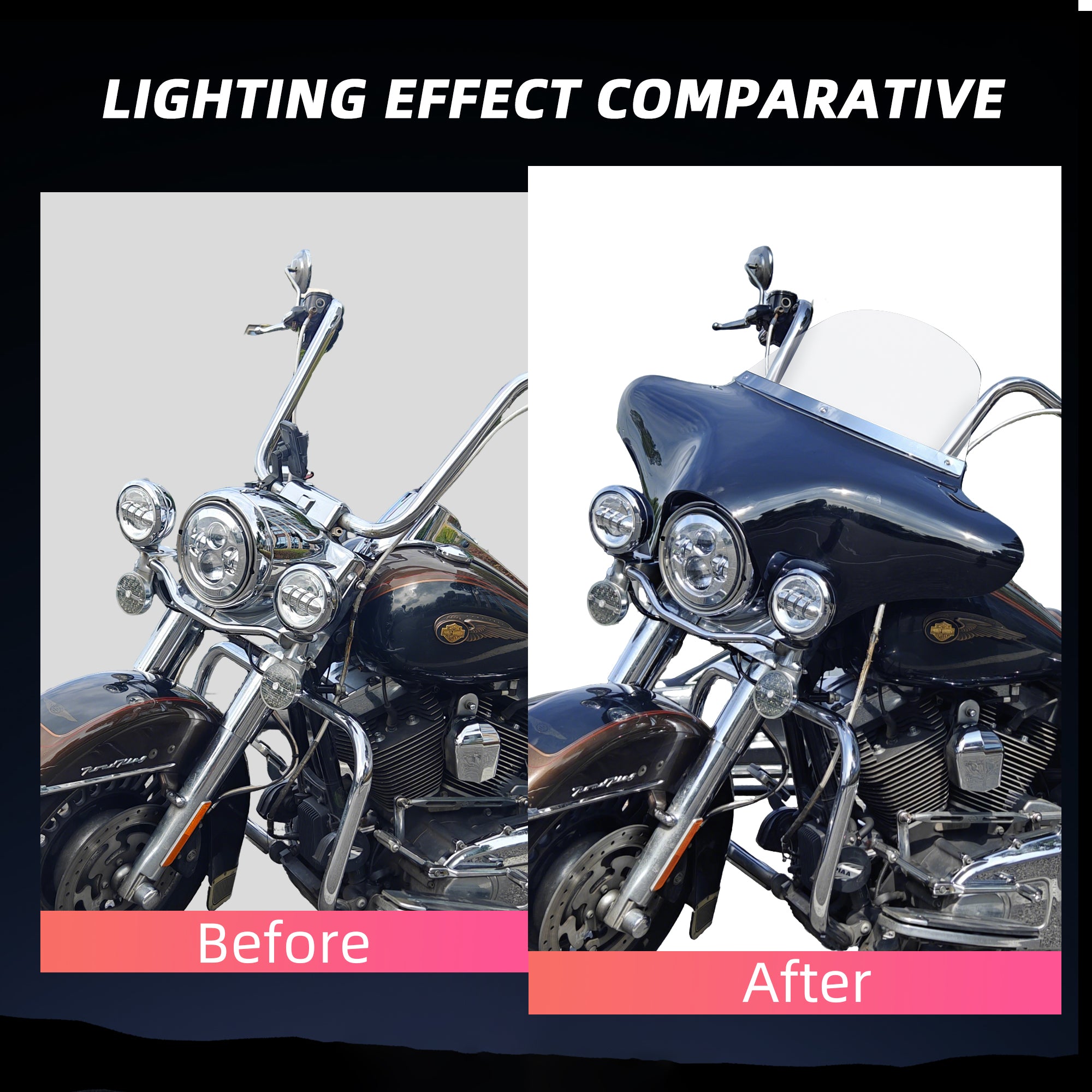 Batwing Fairing Road King Fairing Smoke/Clear Windshield Chrome/Black Trim For Harley Touring Road King FLHR 1994-2023 Road King Special FLHRXS 2017-2025