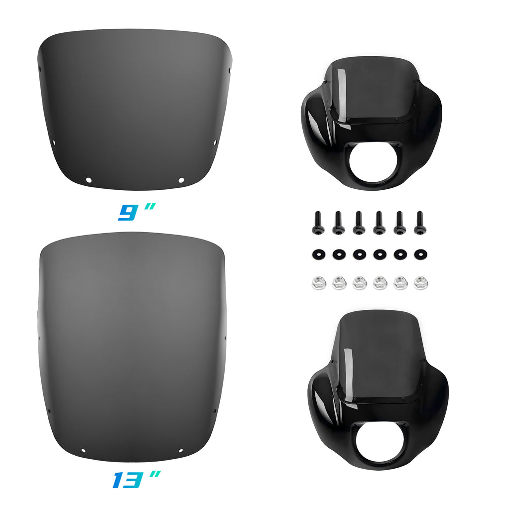 Front Quarter Fairing Windscreen 13" Only Windshield For Harley Softail Street Bob 114 FXBBS 2021-2024 Standard FXST 2018+