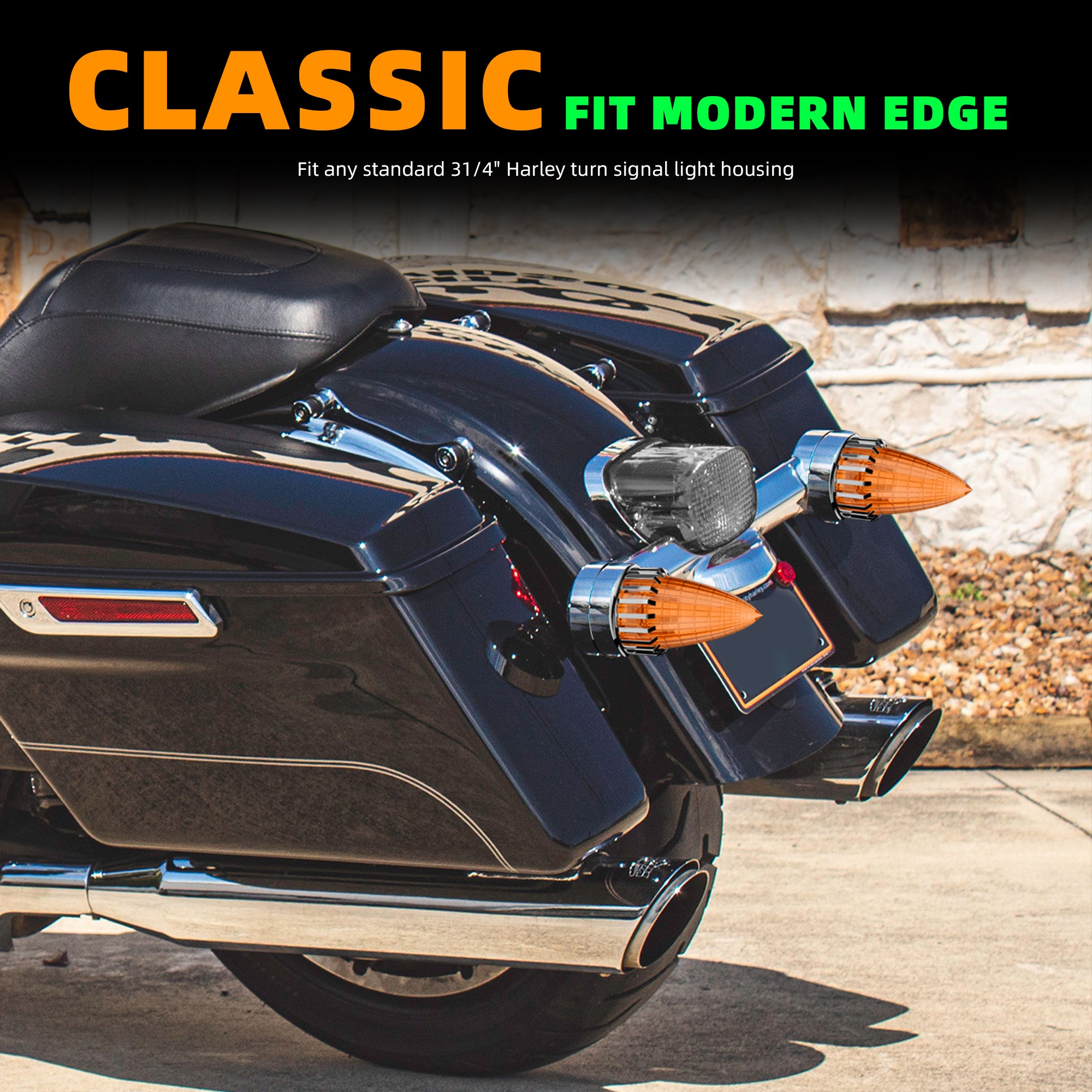 Retro Bullet 3 1/4" Screw-in Turn Signal Lens For Harley Heritage Road King Electra Glide