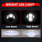 Motorcycle 7" LED Classic Visor Headlight
