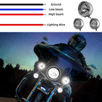 Tri Bar Bullet Style Chrome Headligh With Visor