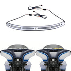 Black Windshield Trim Batwing Fairing Led Lights with LED Running Light & Amber Turn Signal for Harley 2014-2023 Touring Electra Glide Street Glide Ultra Limited