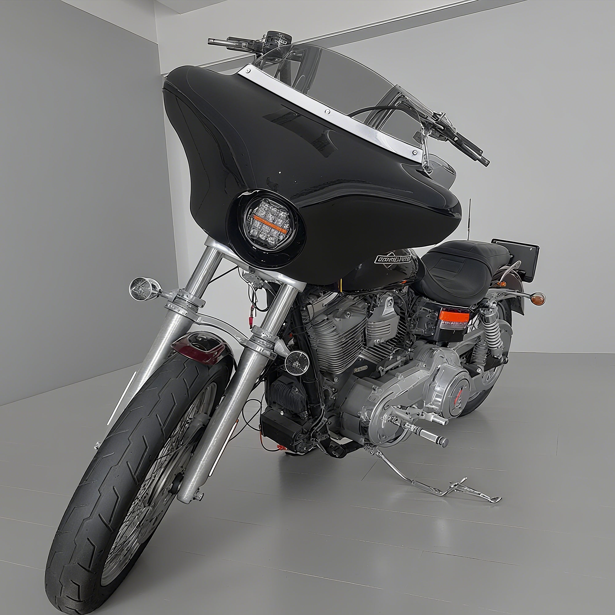 Batwing Fairing Windscreen Smoke/Clear Windshield Chrome/Black Trim With Dyna Brackets For Harley Dyna Glide FXDC 2006-14 FXD Street Bob FXBB Low Rider S FXDLS