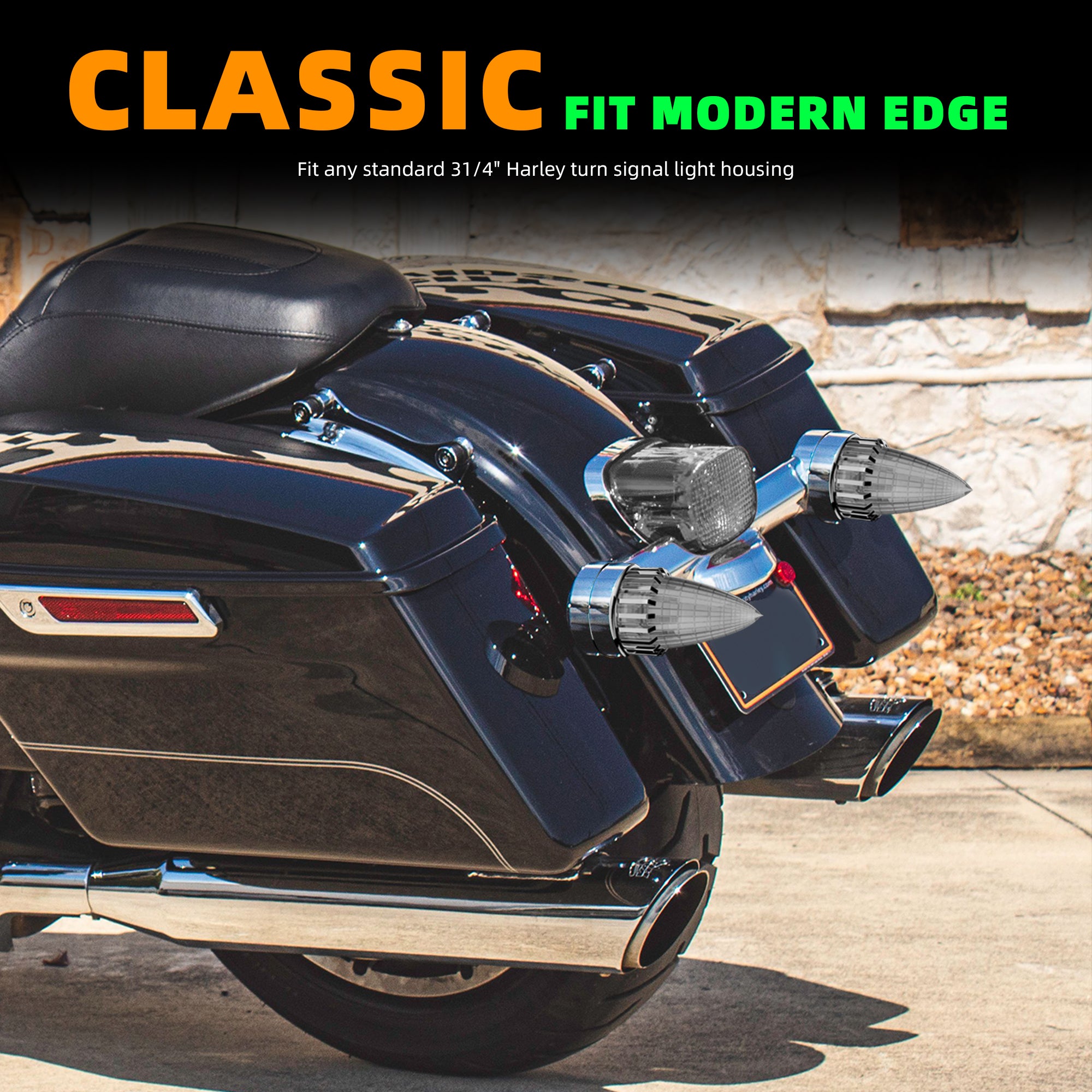 Retro 3 1/4" Screw-In Turn Signal Lens For Harley Heritage Road King Electra Glide