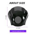 Headlight Quarter Fairing with Windshield & 49mm Quick Release Bracket Mount for Harley Softail Street Bob FXBB 2018-2020 FXBBS 2021-2024
