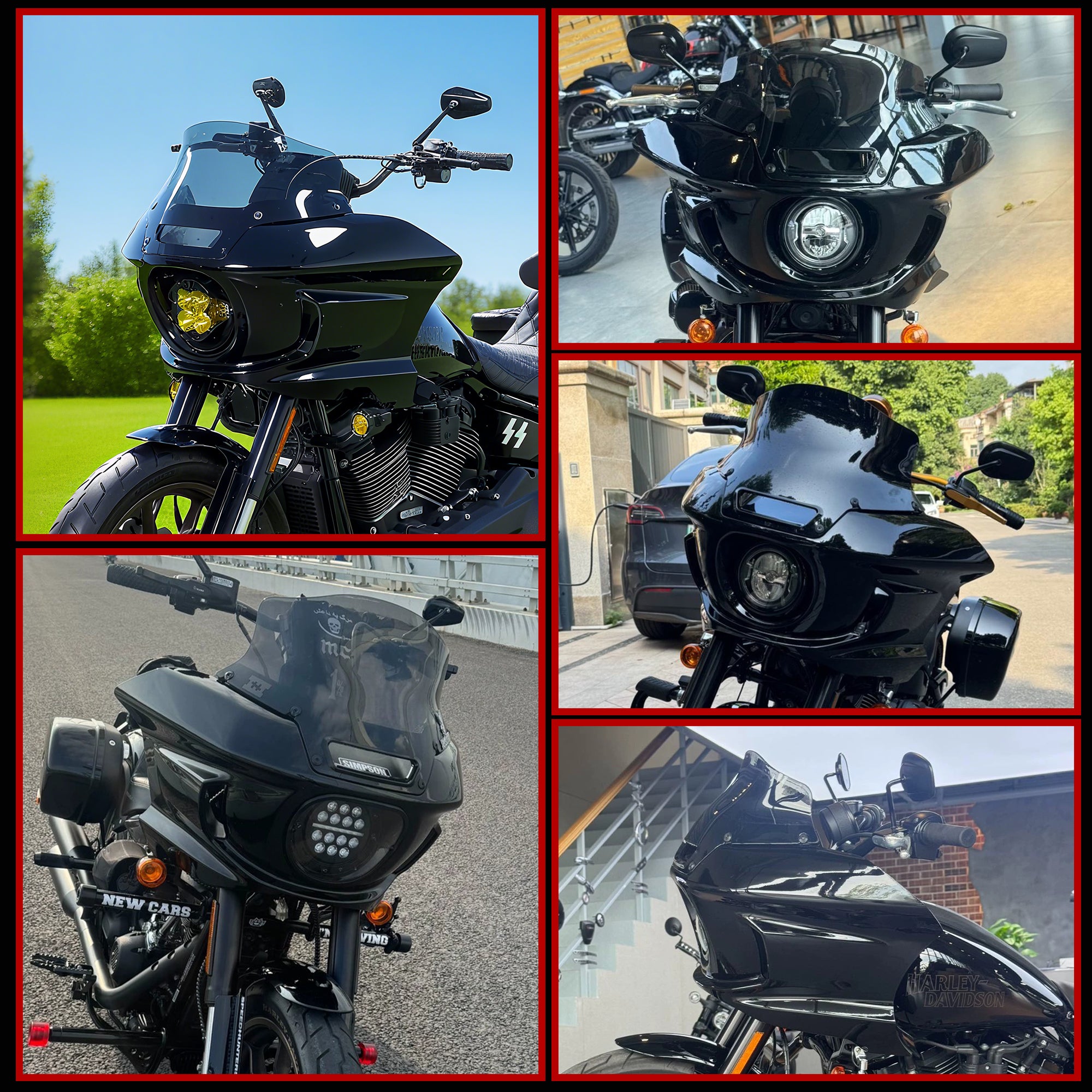 ST Style Front Fairing Windshield For Harley M8 Softail Street Bob FXBB 2018-2020 FXBBS 2021-2024 FXST