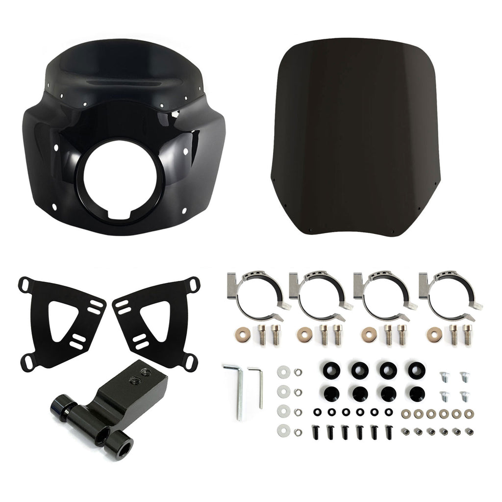 Softail Street Bob Front Fairing W/15" 11" Windshield For Harley Softail Street Bob FXBB FXBBS 2018-2024, Softail Standard FXST 2020-2024