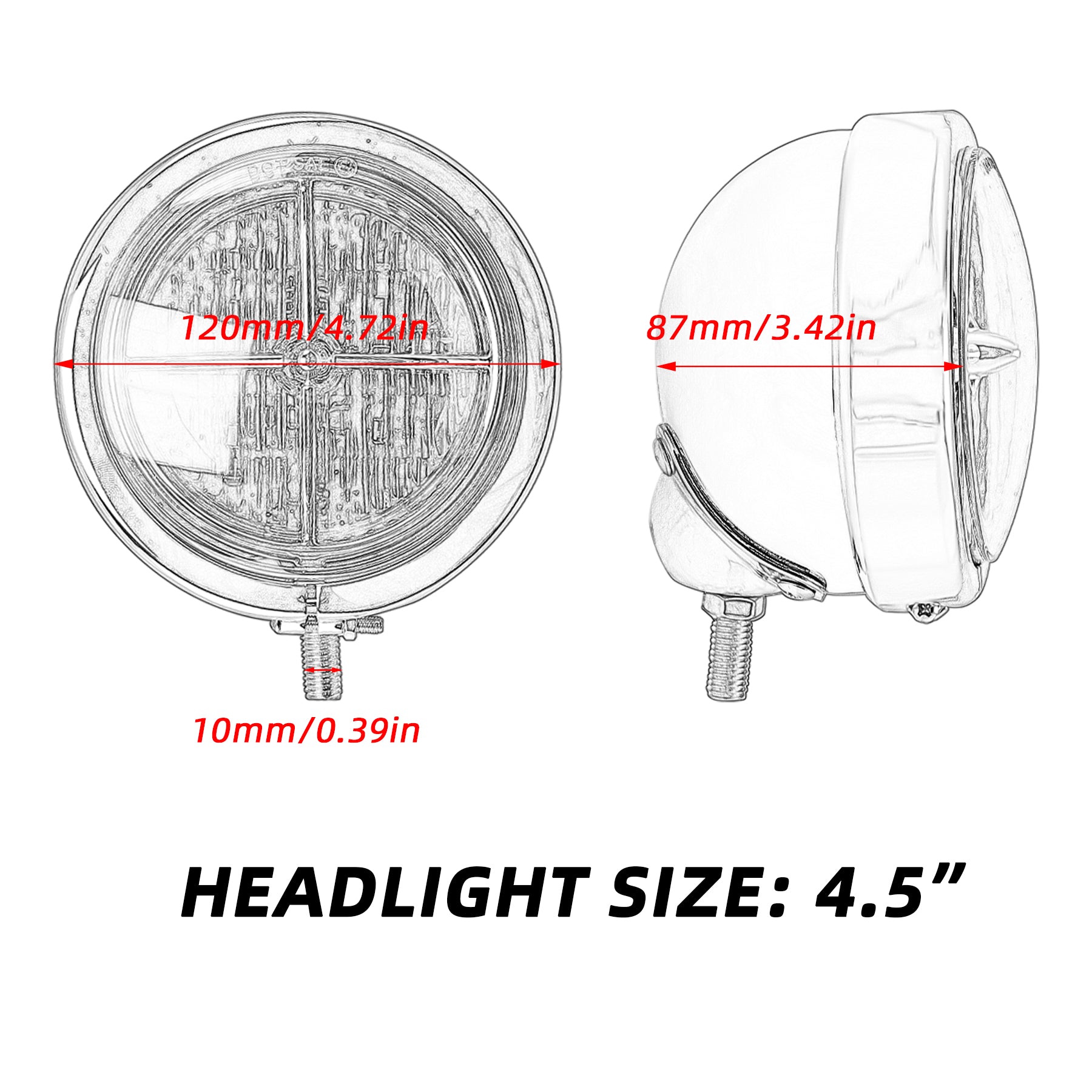 4.5" Motorcycle Auxiliary Lights Motorcycle Fog Lights Led Kit Passing Lamps Spotlights & Housing Bucket with Turbine Lens for Harley Honda Kawasaki Suzuki Yamaha Cruiser(Yellow) Secondary image