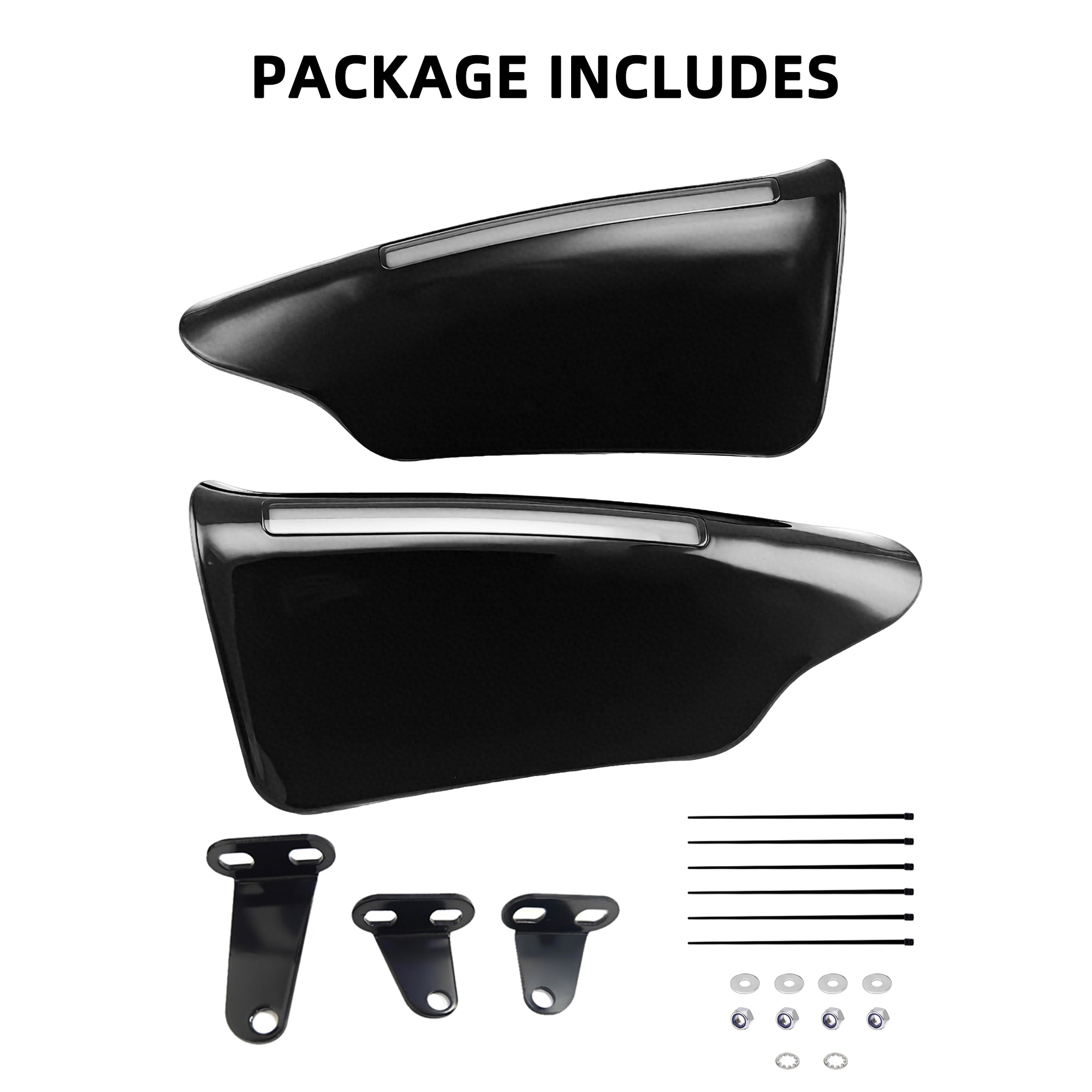 2X Motorcycle Handguards Hand Guards Shield with LED Lights Windproof for Harley