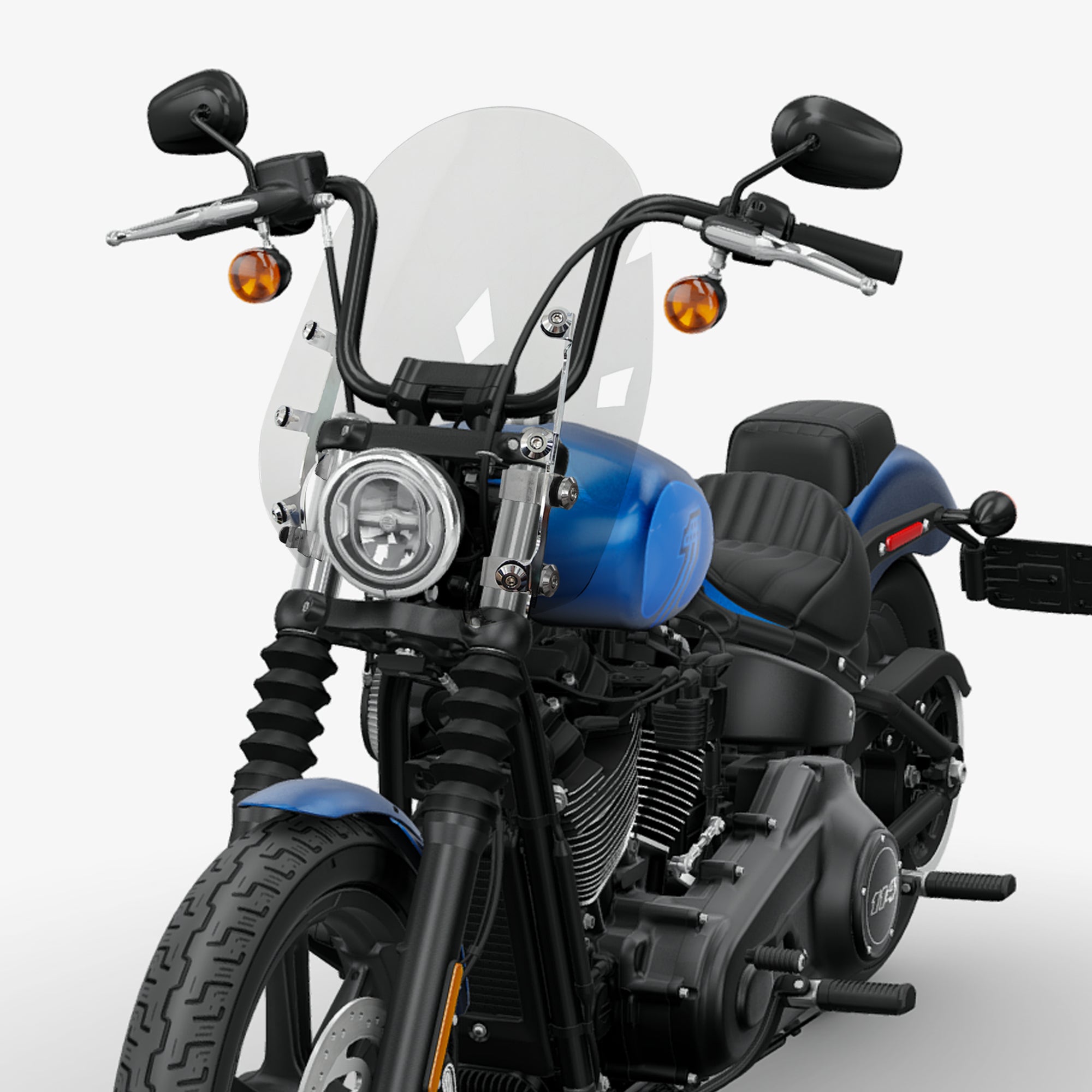 Motorcycle Windshield Motorcycle Windscreen Fit for Harley Softail Street Bob FXBB FXBBS Standard FXST Low Rider FXLR Rocker FXCW Dyna Super Glide FXD