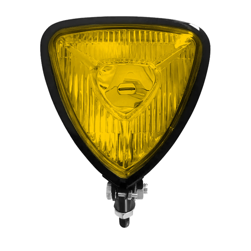 Motorcycle LED Headlight CustomTriangle Front Spotlight Vintage Head-Lamp