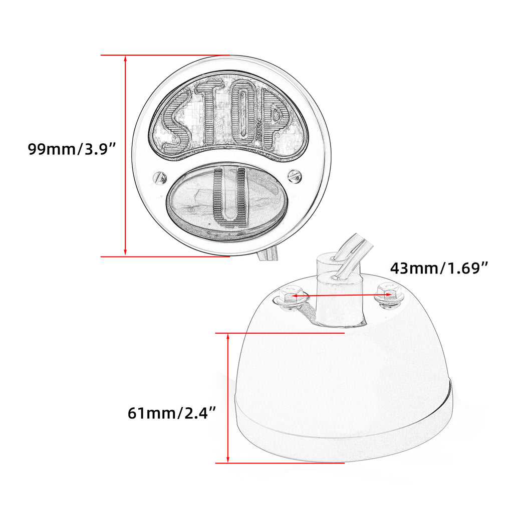 "FUCK U" Duo Lamp Model a Motorcycle Tail Light