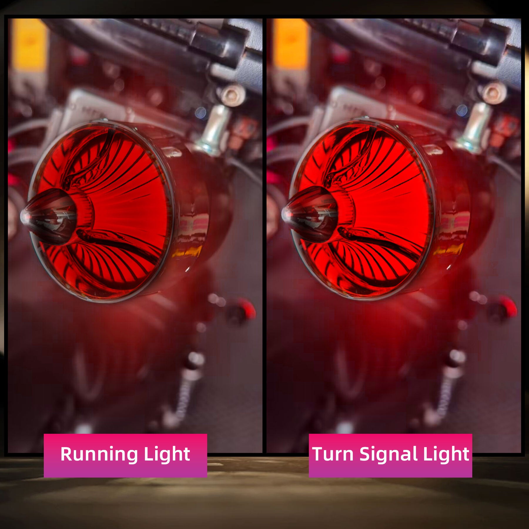 Classic Tri Bar 2" Clip-In Turn Signal Lens With LED & 1157 Plug For Harley