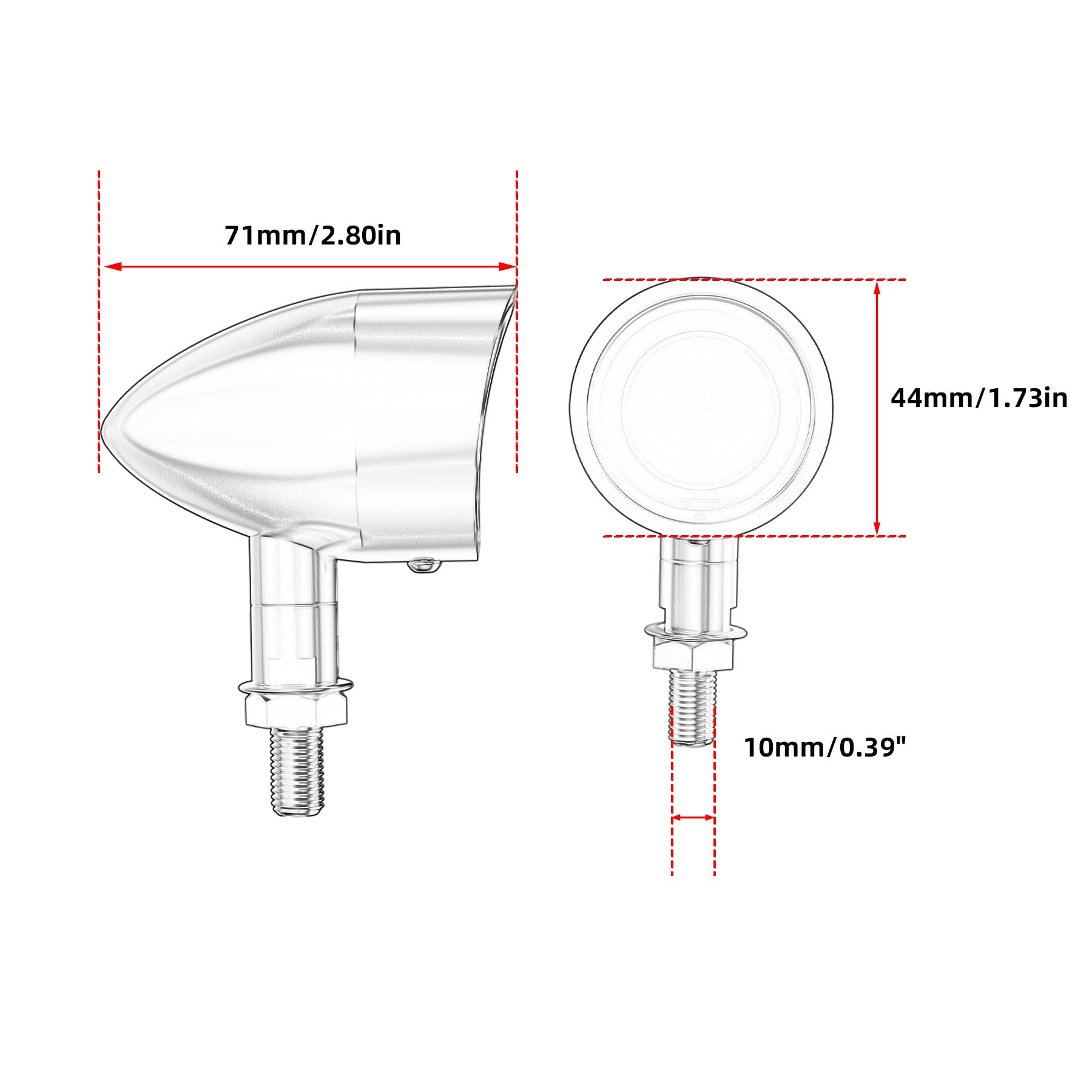 Motorcycle LED Bullet Turn Signals Front Rear Indicator