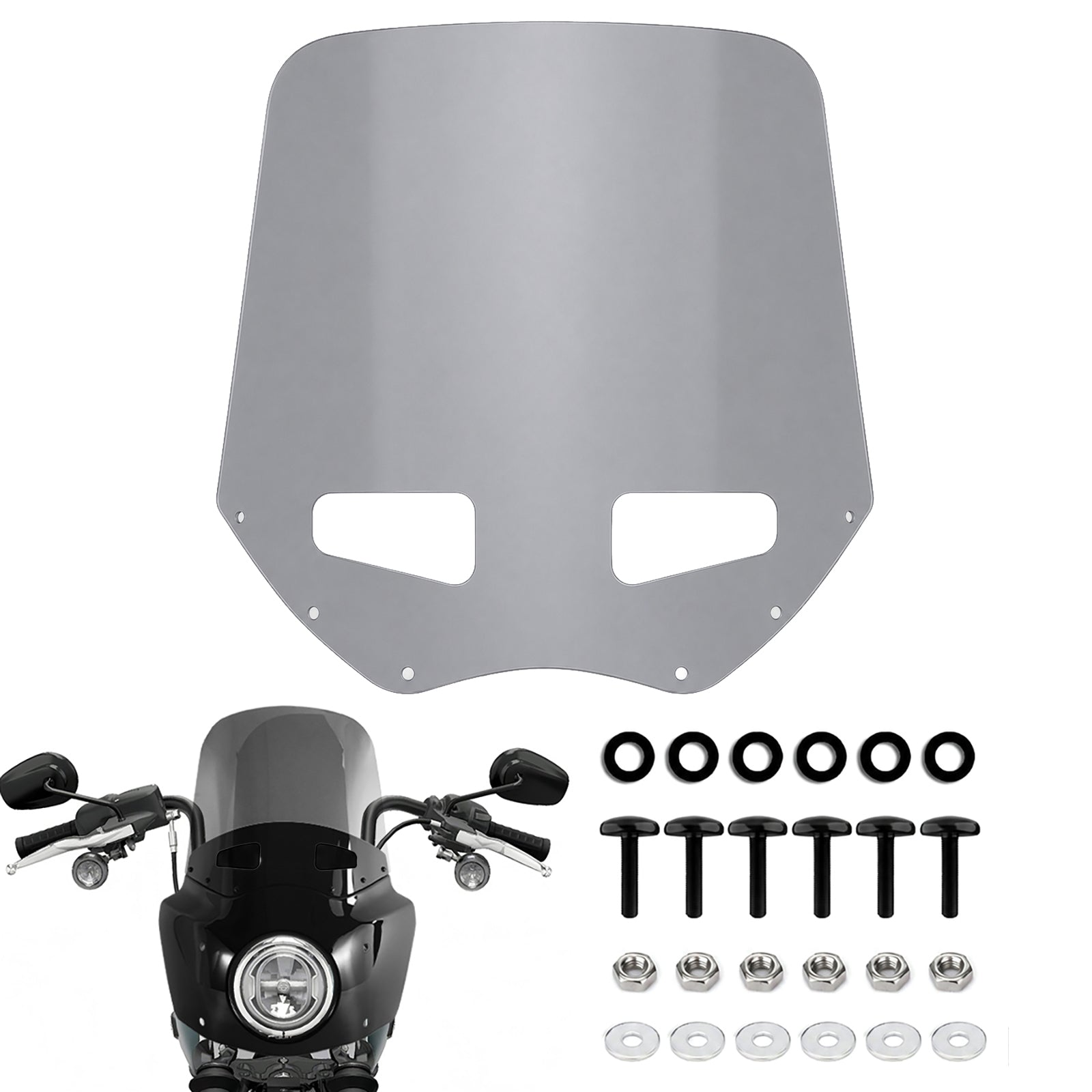 13" Vented Windshield Motorcycle Windshield for FTC Road Warrior fairing 6021 6024 kit