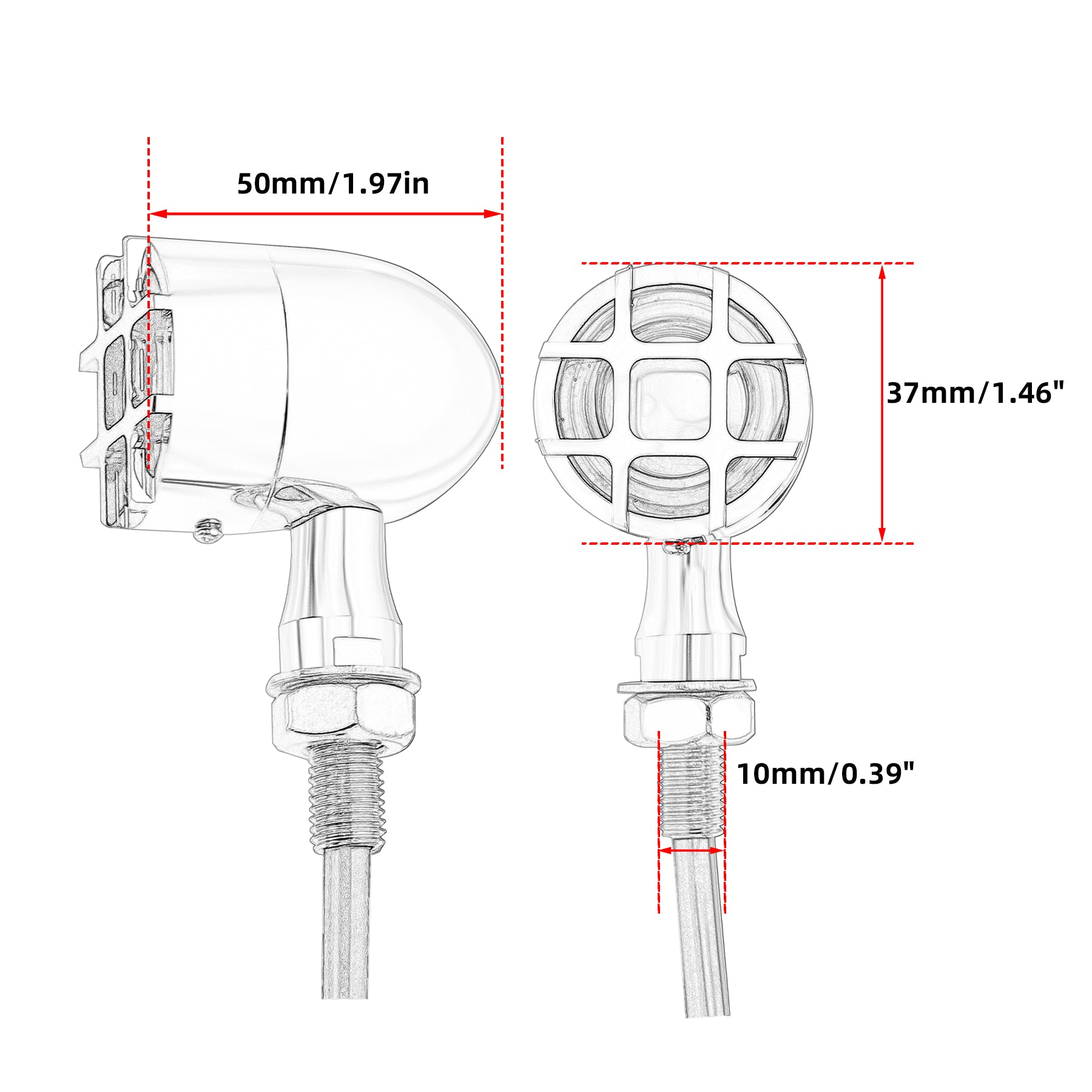 Motorcycle LED Bullet Turn Signals Front Rear Indicator