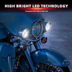 2PCS Led 4.5" Motorcycle Fog Lights with Visor for Harley Honda Kawasaki Suzuki Yamaha Cruiser Chopper Bobber