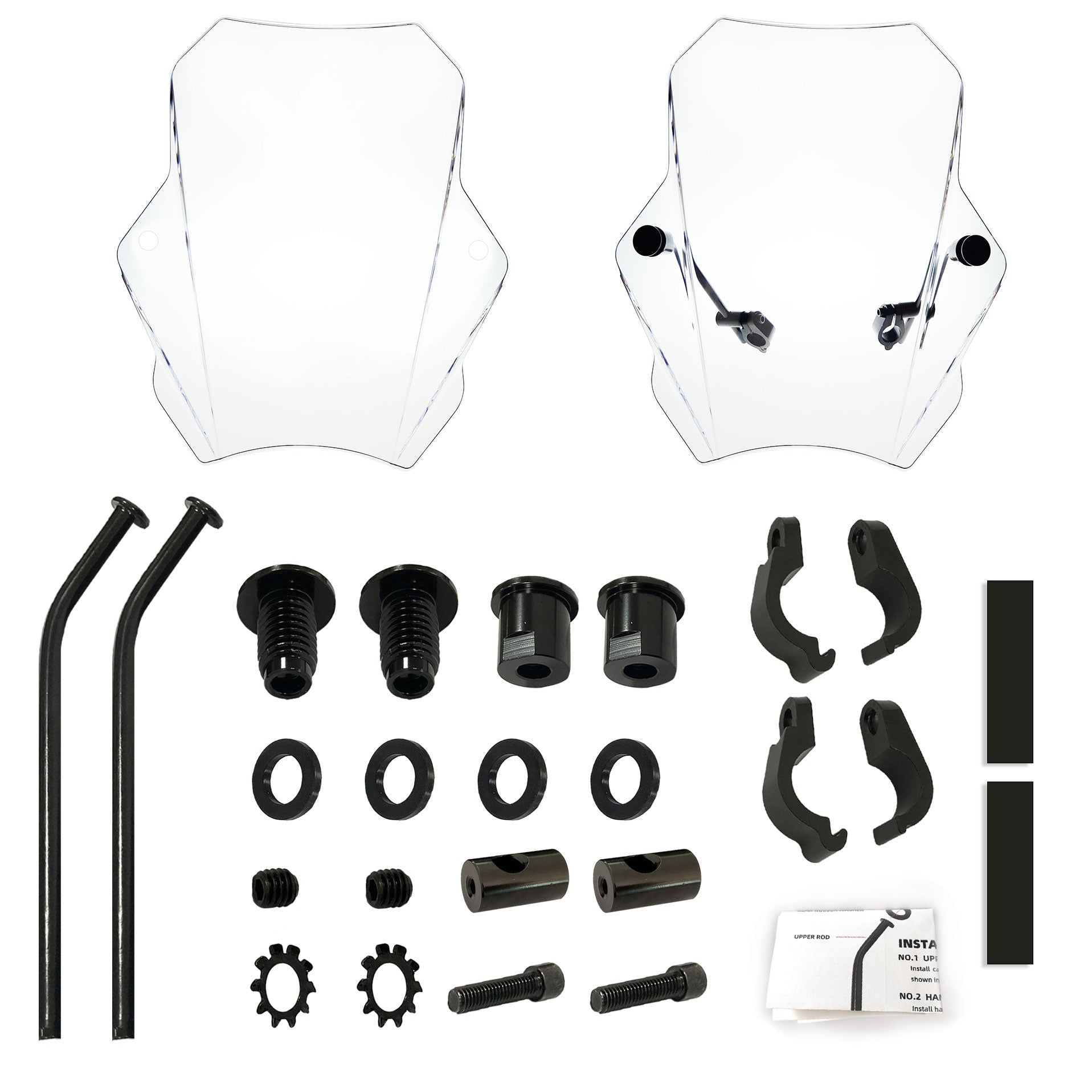 15" Motorcycle Windshield Universal For Harley Davidson Honda Kawasaki Suzuki Triumph Yamaha Indian Victory
