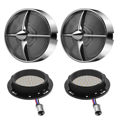 Retro Turbine 3 1/4" Screw-In Turn Signal Lens With LED & 1157 Plug For Harley Heritage Road King Electra Glide