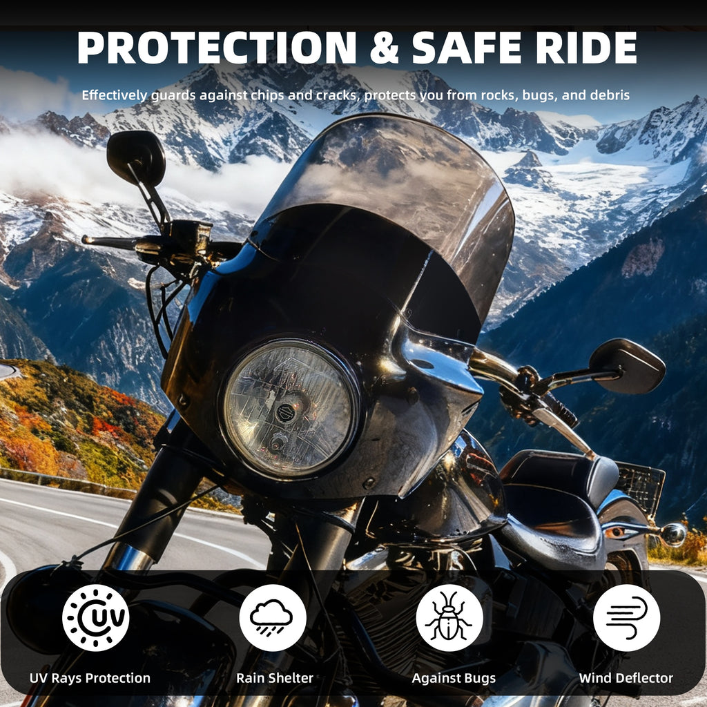 Road Warrior Front Fairing Fat Boy 11" 13" 15" Windshield Fat Boy Fairing Air Deflector Adapt 7" Headlight For Harley Fat Boy FLSTF 2000-2017