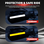 2X Motorcycle Handguards Hand Guards Shield with LED Lights Windproof for Harley