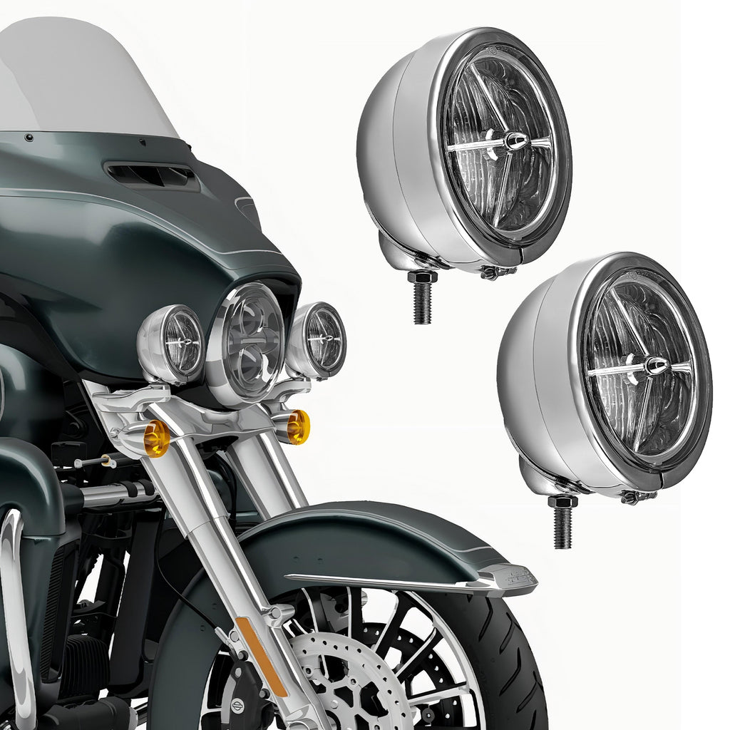 Motorcycle 4.5" H3 LED Fog Light Fog Lamp Passing Driving Spot Light For Harley Bobber Softail Road King Custom Yamaha Suzuki