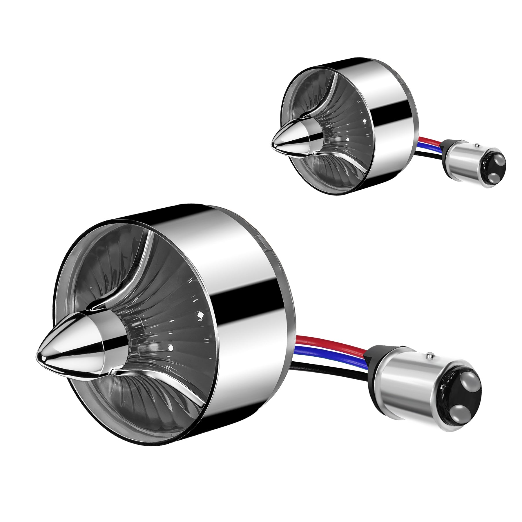 Classic Tri Bar 2" Clip-In Turn Signal Lens With LED & 1157 Plug For Harley